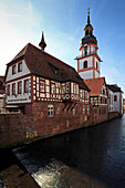 Altes Rathaus und Stadtkirche, Erbach, Odenwald, Hessen, Deutschland