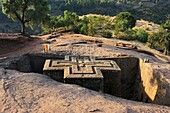 Ethiopia, Lalibela, World Heritage Site, Rock-hewn church of Bieta Giyorgis 12-13th century