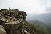 The summit of Bondcliff in the Pemigewasset Wilderness during the summer months  Located in the White Mountains, New Hampshire USA