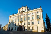 Arcibiskupsky palac at Hradcanske namesti square in Hradcany district of Prague Czech Republic Europe