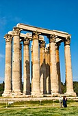 Ruins of Temple of Olympian Zeus site in central Athens Greece Europe