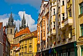Old town architecture and Tyn Cathedral in Prague Czech Republic Europe