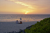 People on the beach at sunset, Kekaha Kai State Park, Big Island, Hawaii, USA, America