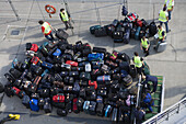 Unloaded Baggage alongside Cruiseship MS Astor, Hamburg, Hamburg, Germany, Europe