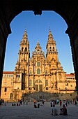 Santiago Cathedral on the Plaza do Obradoiro, UNESCO World Heritage Site Santiago de Compostela Coruña province Spain  Camino de Santiago