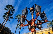 Barcelona: Streetlight  By Antoni Gaudi, in plaça Real