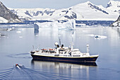 The Lindblad Expedition ship National Geographic Endeavour operating in and around the Antarctic peninsula in Antarctica  Lindblad Expeditions pioneered expedition travel for non-scientists to Antarctica in 1969 and continues as one of the premier expedit