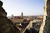 Town of Eger seen from Eger Castle  Eger Castle, Hungary, was an important fortification against invasions from the ottoman  turkish empire or the mongolian army  Eger is famous for the successfull defence of middle europe agains the turkish invasion of 1