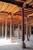 Wooden columns inside of the Juma mosque, Khiva, Uzbekistan