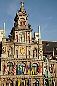 Stadhuis - Town Hall with Brado Fountain, Grote Markt - Main Square, Antwerp, Belgium, Europe