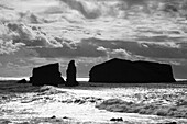 Mosteiros islets in black and white  Sao Miguel island, Azores islands, Portugal