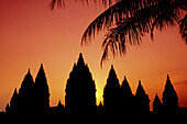 Indonesia, Java, Prambanan, sunset