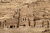 Nabataean royal stone tombs carved into the rock, Petra, Jordan