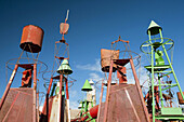 Old buoys, Bonanza port, town of Sanlucar de Barrameda, province of Cadiz, Andalusia, Spain.