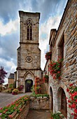 Bell Tower of the Parish Church, town of La Vraie Croix, departament of Morbihan, region of Brittany, France