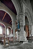 Interior of the Collegiate Church, town of Rochefort-en-Terre, departament of Morbihan, region of Brittany, France