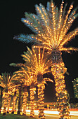 Christmas decorations, 5th Street, Miami Beach, Florida, USA