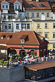 Czech Republic. Prague. Mala Strana street view, besides Moldava river. Old town.