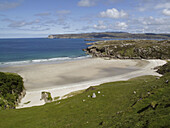 Sandy beach at Sangobeg near Durness in northern Scotland