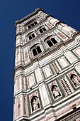 The Campanile bell tower of the Duomo in the Tuscan city of Florence or Firenze in Italy