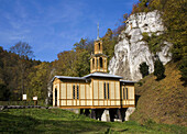 Picturesque old wooden church in Ojcow National Park, Poland