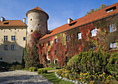 Pieskowa Skala Castle in Ojcow National Park at fall, Poland