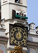 Poznan Goats and Tower Clock on Town Hall, Old Market Square, Poznan, Poland