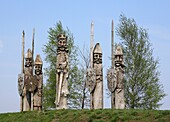 Sculptures of first Piasts, Dziekanowice, Wielkopolska, Poland