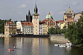 Czech Republic, Prague, Novotneho Lavka jetty, Smetana Museum, Vltava River