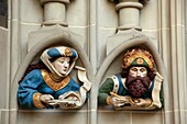 Switzerland, Berne, St Vincent Cathedral, main portal, statues