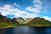 Mountain lake Vikv, Vestvågøya island, Lofoten Islands, North Norway, Norway