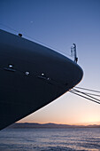 Bow of cruiseship Silver Spirit at sunset, Gibraltar, Europe