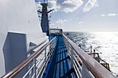 Cruiseship MS Princess Daphne and sunlit ocean, North Sea, Europe