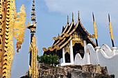 Buddhistischer Tempel im Nong Nooch tropical botanical garden, botanischer Gartenpark bei Pattaya, Provinz Chonburi, Thailand, Asien