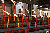 Burning candles at the buddhistic temple  Wat Kalayanamit, Bangkok, Thailand, Asia