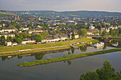 View at Trier with  Kaiser-Wilhelm-Bridge, Mosel, Rhineland-Palatinate, Germany, Europe