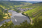 Schleuse bei Enkirch an der Mosel, Weinanbau, Rheinland-Pfalz, Deutschland, Europa