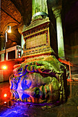 Medusa head pillar, Basilica Cistern (Yerebatan Sarayi), Istanbul, Turkey