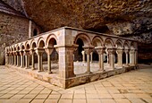 Cloister, Monastery of San Juan de la Peña. Huesca province, Aragon, Spain