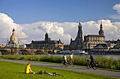 City skyline and Elbe river, Dresden, Germany