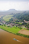 Rathen village and Elbe river near Dresden, Germany