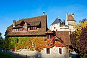 Castle, Menthon-Saint-Bernard south of Annecy. Haute-Savoie, Rhone-Alpes, France