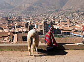 Peru. Cusco city.Overview and chid.