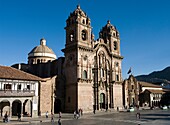 Peru. Cusco city. Plaza de Armas and the Church of La Compañia de Jesus.
