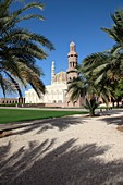 exterior view of Grand Mosque Sultan Qaboos, Muscat, Sultanat of Oman, Asia.