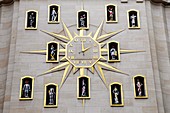 A whimsical clock on the east side of Mont des Arts, Brussels, Belgium