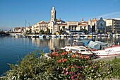 General view of Sete town, along the water, 34200 Herault France