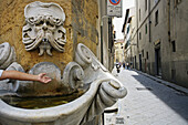Fountain in Piazza de Frescobaldi. Florence. Tuscany. Italy.