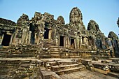 Khmer architecture. Barroque peak.The Bayon temple. (12th/13th Century). Angkor Thom. Cambodia.