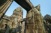 Khmer architecture. Barroque peak.The Bayon temple (12th/13th Century). Angkor Thom. Cambodia.